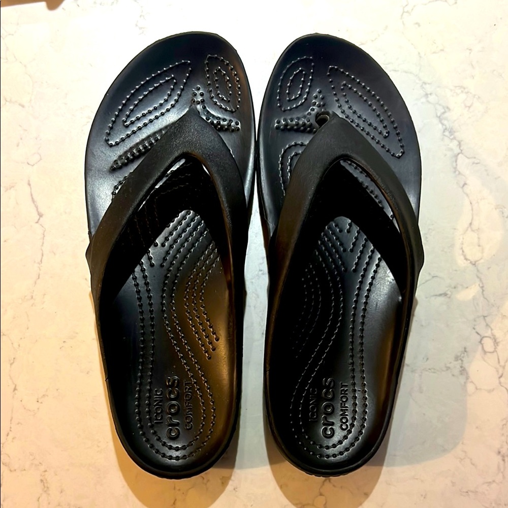Crocs Iconic Black Flip Flop Sandal